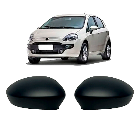 Par Capa Retrovisor Punto Linea 2008 Até 2017 Preto Sem Pisca