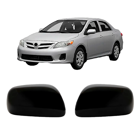 Par Capa Retrovisor Corolla 2008 Até 2013 Etios 2012 Até 2014 Preto