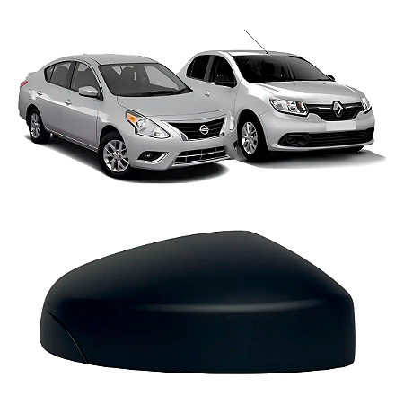 Capa Retrovisor Sandero Logan 2015 Até 2021 Versa 2017 Até 2019 Preto Sem Pisca