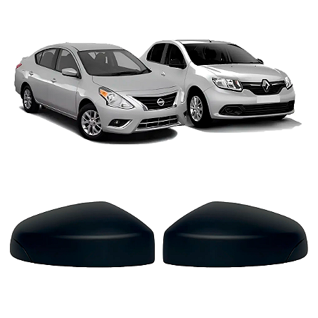 Par Capa Retrovisor Sandero Logan 2015 Até 2021 Versa 2017 Até 2019 Preto Sem Pisca