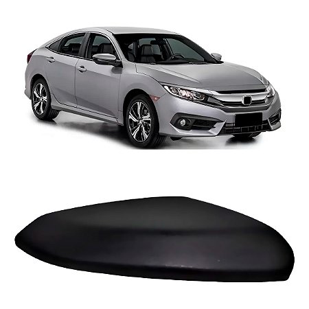 Capa Retrovisor Civic 2017 Até 2021 Preto Fosco S/ Pisca