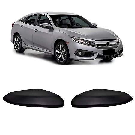 Par Capa Retrovisor Civic 2017 Até 2021 Preto Fosco Sem Pisca