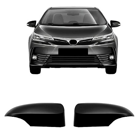 Par Capa Retrovisor Corolla 2014 2015 2016 2017 Preto Fosco C/ Pisca