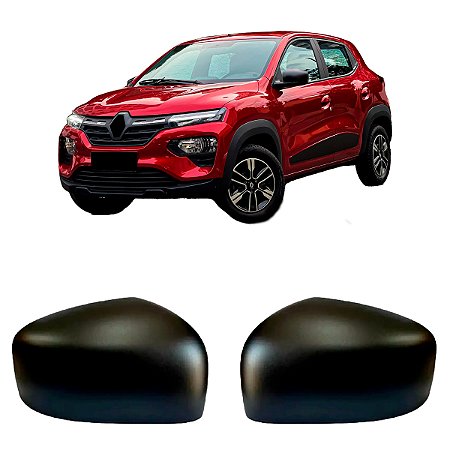 Par Capa Retrovisor Kwid 2017 Até 2023 Preto Fosco S/Pisca