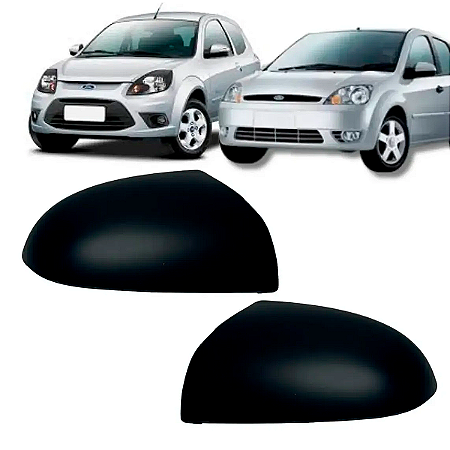 Par Capa Retrovisor Fiesta 2003 Até 2014 Ford Ka 2008 Até 2013 Preto Fosco