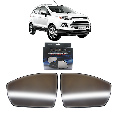 Par Lente Retrovisor Ecosport 2013 Até 2022 Convexo Com Base