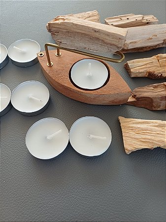Kit Defumador Folha com Velas e Palo Santo