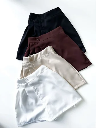 Shorts Saia em Alfaiataria Colegial Transpassado Ref. 1916