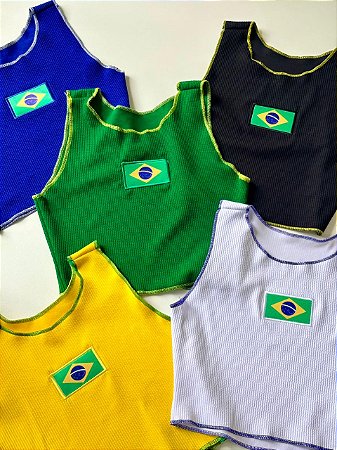 Cropped em Anarruga Regata Fru-Fru Brasil Ref. 1890