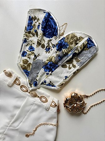 Cropped Corset Estampado com Decote Coração Andreia Ref. 1860