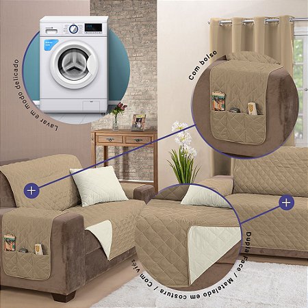 Protetor de Sofá King 4 Lugares Manu 100% Poliéster