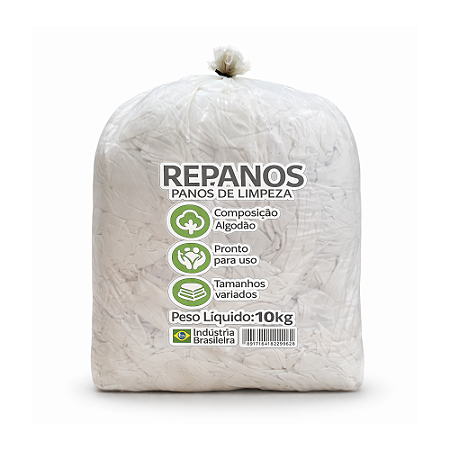 Pano Limpeza Industrial Branco Algodão