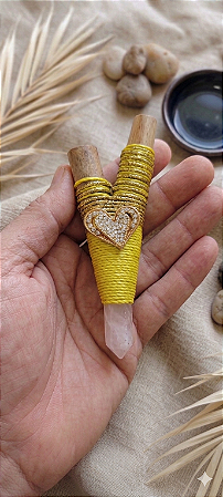 Kuripe artensal- Edição Solar com Ponta de Quartzo Rosa