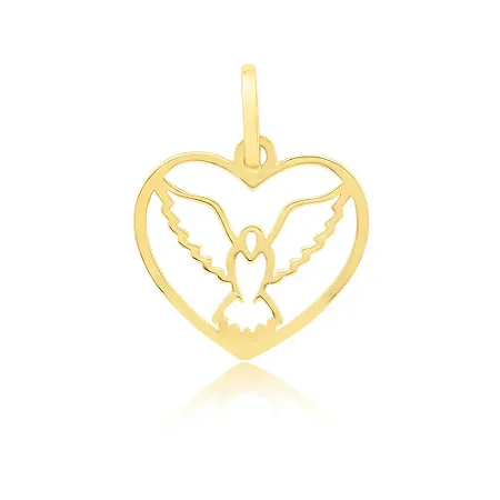 Pingente Divino Espírito Santo ouro 18k coração G