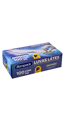 LUVAS LÁTEX COM PÓ - Bompack - PP/P/M/G/GG