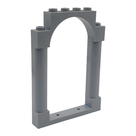 LEGO® Door, Frame 1 x 6 x 7 Arched with Notches and Rounded Pillars - Light Bluish Gray - NOVO - Original - PB00050
