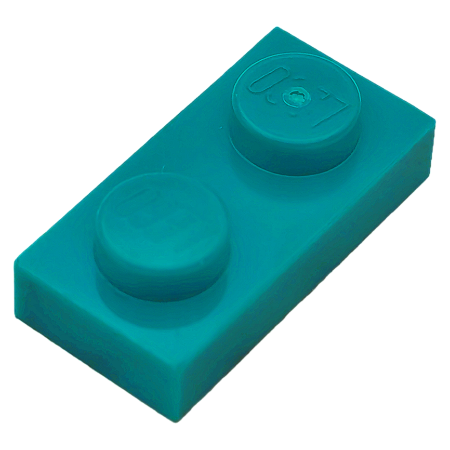 LEGO® Plate 1 x 2 - Dark Turquoise - NOVO - Original - PB00065