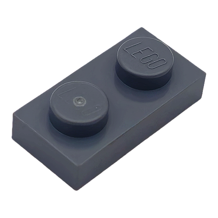 LEGO® Plate 1 x 2 - Dark Bluish Gray - PB00068