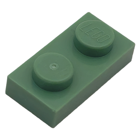 LEGO® Plate 1 x 2 - Sand Green - NOVO - Original - PB00070