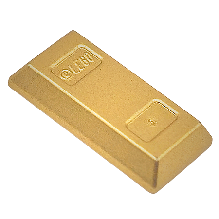 LEGO® Barra de Ouro / Lingote 1 x 2 - Metallic Gold / Dourado Metálico - NOVO - Original - PB00158