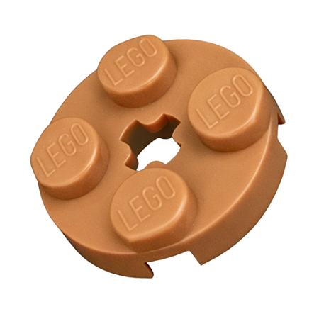 LEGO® Plate Redonda 2 x 2 com Furo Medium Nougat NOVO Original | PB00209