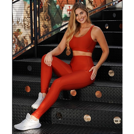 Conjunto legging + Top Alta Compressão alto Conforto Zero Transparência Movimento e Companhia