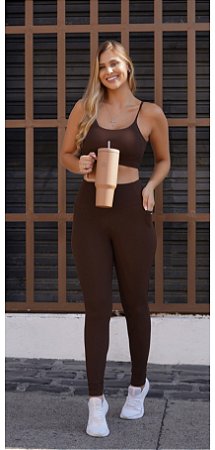 Conjunto legging + Top Alta Compressão alto Conforto Zero Transparência Movimento e Companhia