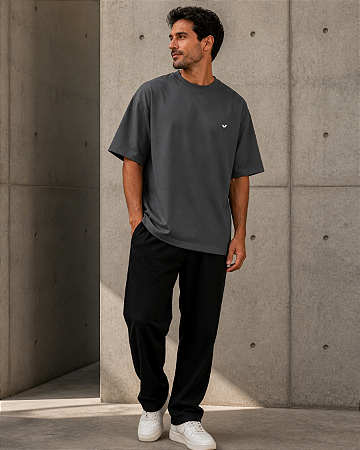 Camisa Oversized Chumbo Premium 100% Algodão
