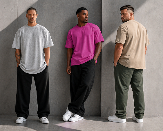 KIT 3 Camisas oversized Minimalista - Tam M