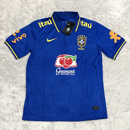 Camisa Brasil Nike Treino Azul Torcedor Masculina
