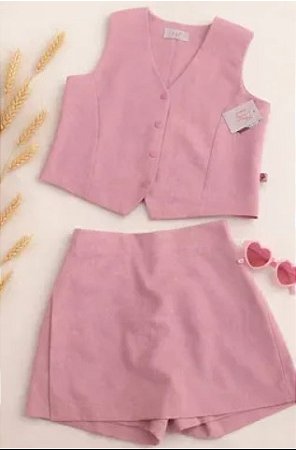 Conjunto Alfaiataria em Linho ROSA
