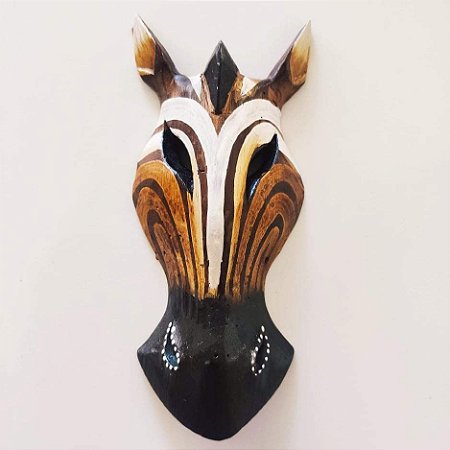 Máscara madeira Girafa 3D - 20cm