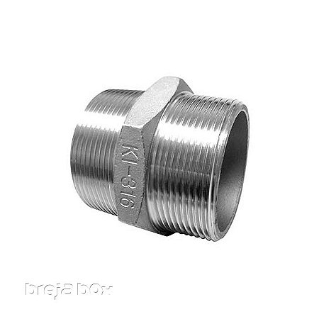 Niple Duplo em Inox Rosca BSP