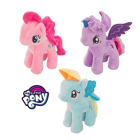 Kit 3 Pelúcias My Little Pony (23 Cm)