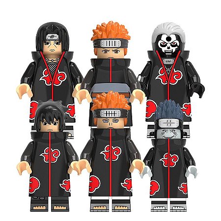 Kit Akatsuki LEGO compatível c/6 - Naruto Shippuden (Edição Deluxe)