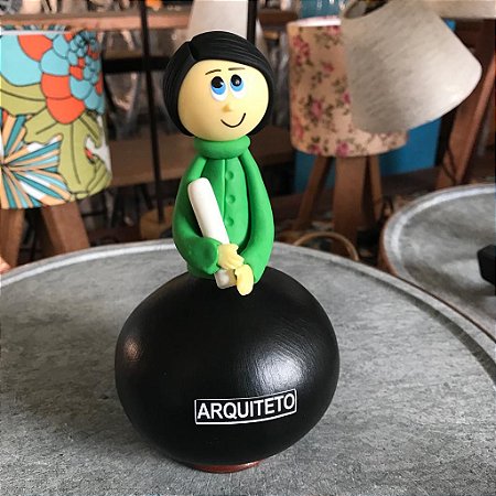 Boneco Decorativo Profissões Arquiteto Cabaça