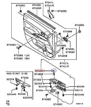 Tampa Apoio Braco puxador Porta Outlander ASX - Original