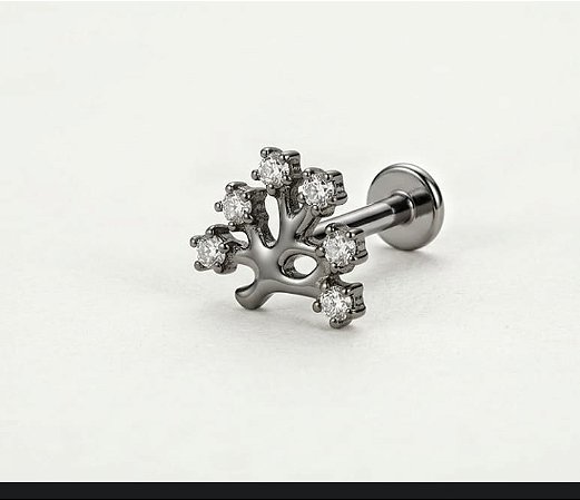 Piercing árvore com pedras zircônia