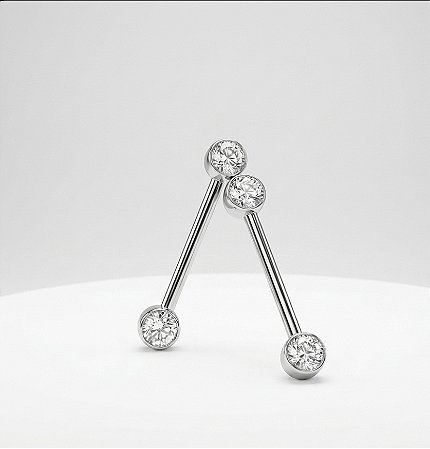 Barbell mamilo com pedras zicônia