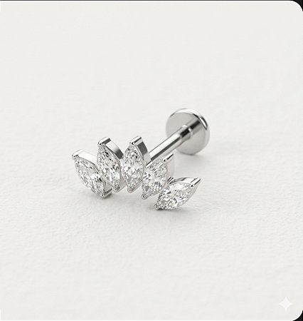 Labret Cluster Titânio com Zircônia 8mm