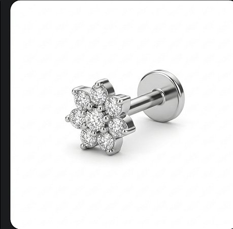 Labret Flor em Titânio com Zircônia