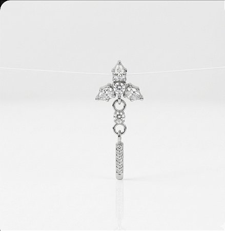 Labret Titânio com Pingente de Zircônia
