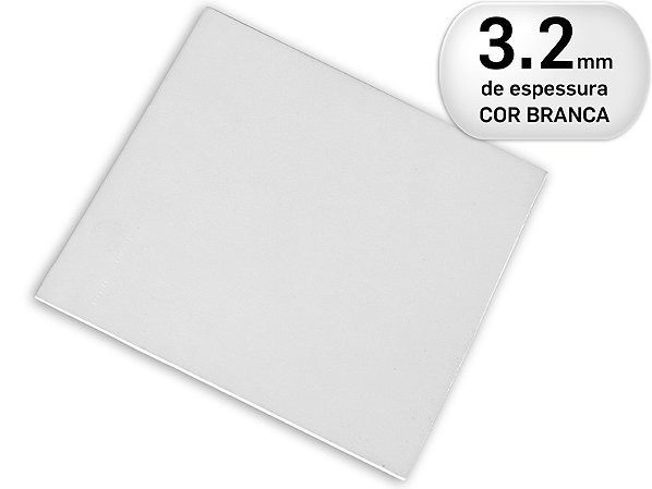 Placa de termoplástico para Órteses - EZEFORM BRANCA 46cm X 61cm X 3,2mm