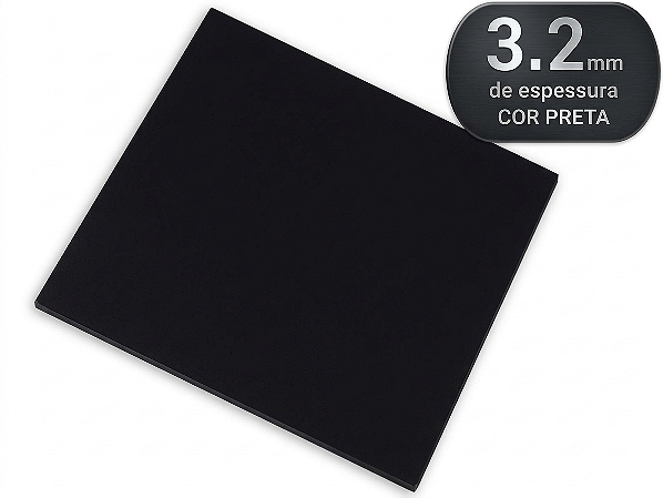 Placa de termoplástico para Órteses - EZEFORM PRETA 46cm X 61cm X 3,2mm