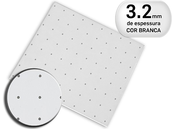Placa de termoplástico para Órteses - EZEFORM BRANCA PERFURADA46cm X 61cm X 3,2mm