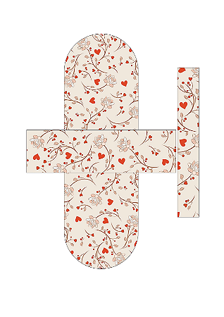 PAINEL MINI CHAVEIRO 1.0 - 3 FLORES COM CORAÇÃO VERMELHO