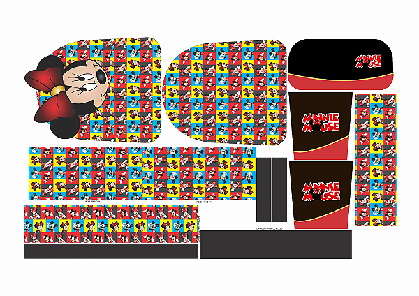 PAINEL MOCHILA 3D 1.4 MINNEI PRETO E VERMELHO