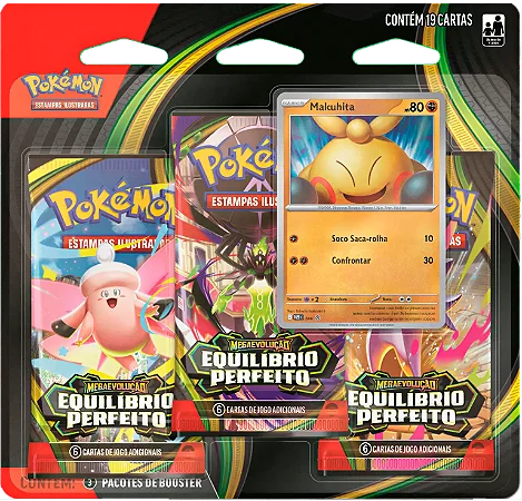 Blister Triplo Equilíbrio Perfeito Mega Evolução Pokémon TCG