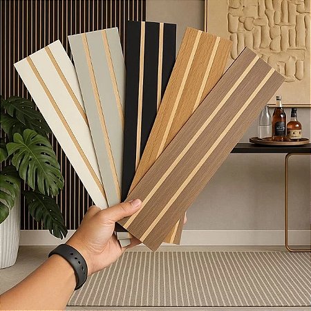 Placas Ripadas Painel Laminado Revestimento 45x11cm Decoração Sala Casa Envio Imediato