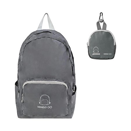 MOCHILA DOBRÁVEL MINISO GO CINZA ESCURO